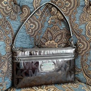 Michael Kors Mirrored Metallic Silver Wristlet